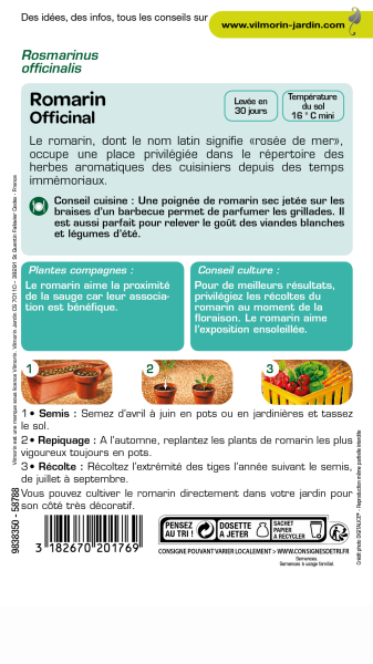 Aromatiques - Romarin Officinal - MEDIA_PACKAGING_VERSO